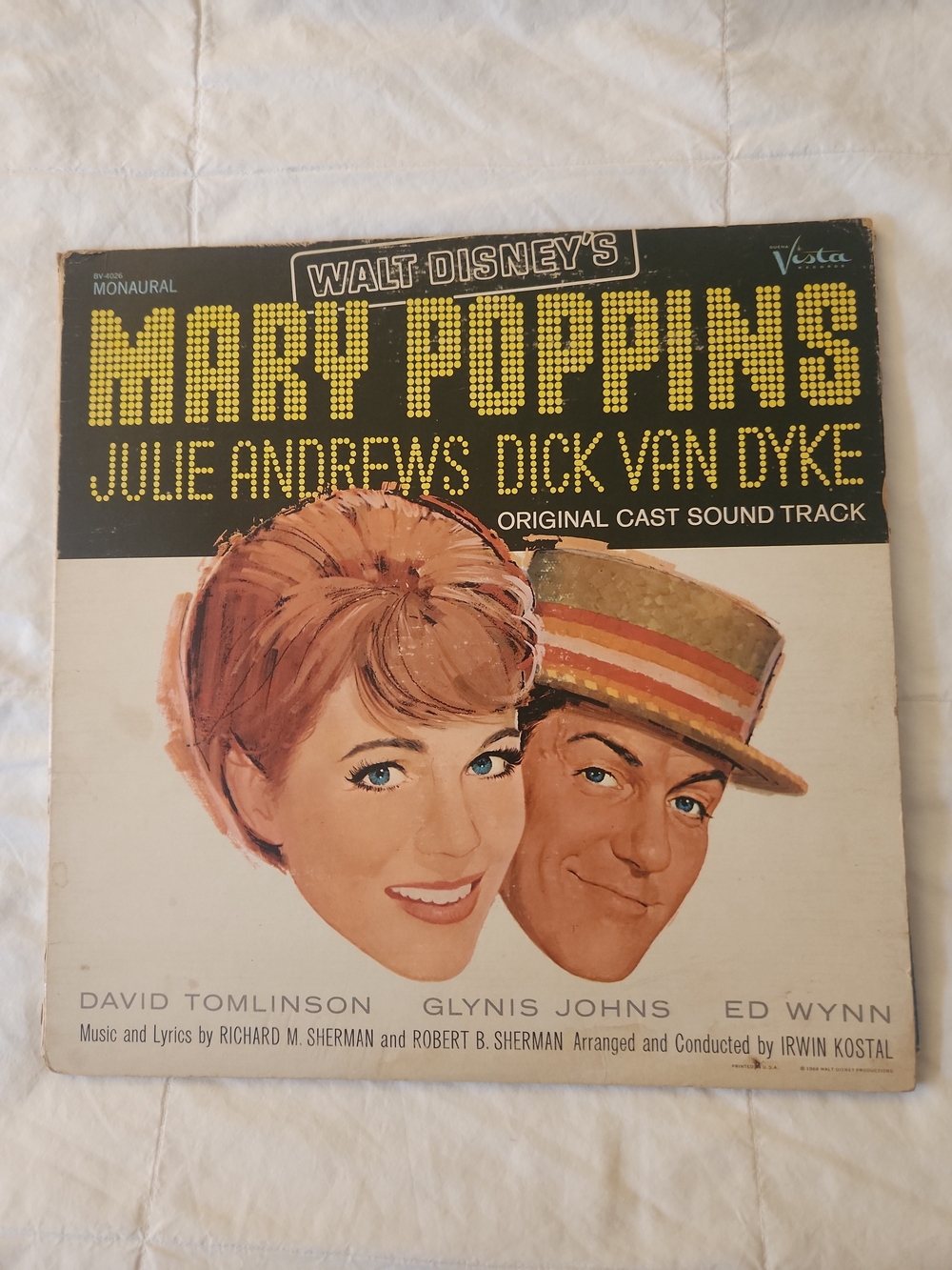 Mary Poppins Original Cast Soundtrack - Vintage Album -- Record Looks Great!
